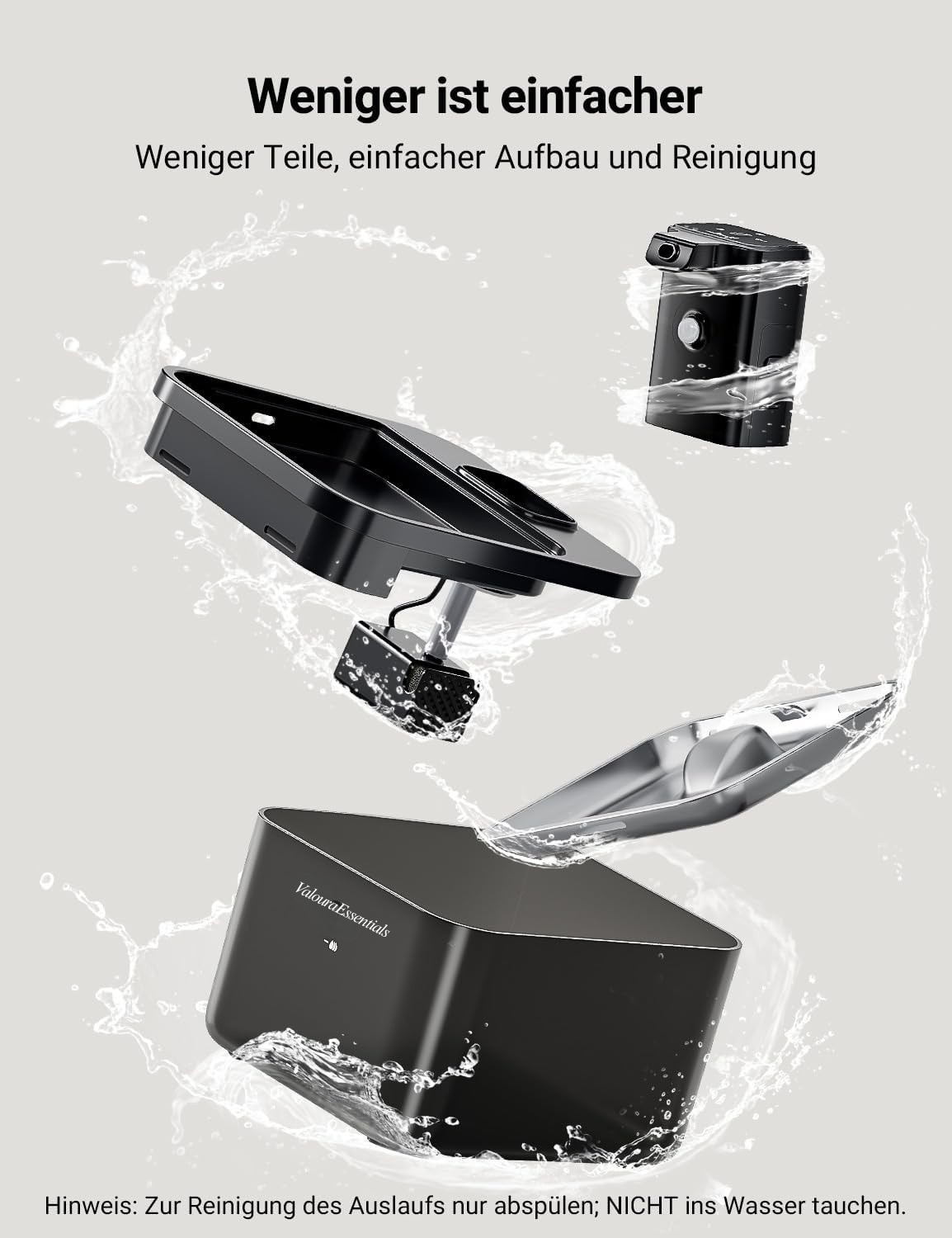 ValouraEssentials™ Cordless 2.5L Smart Fountain Bundle