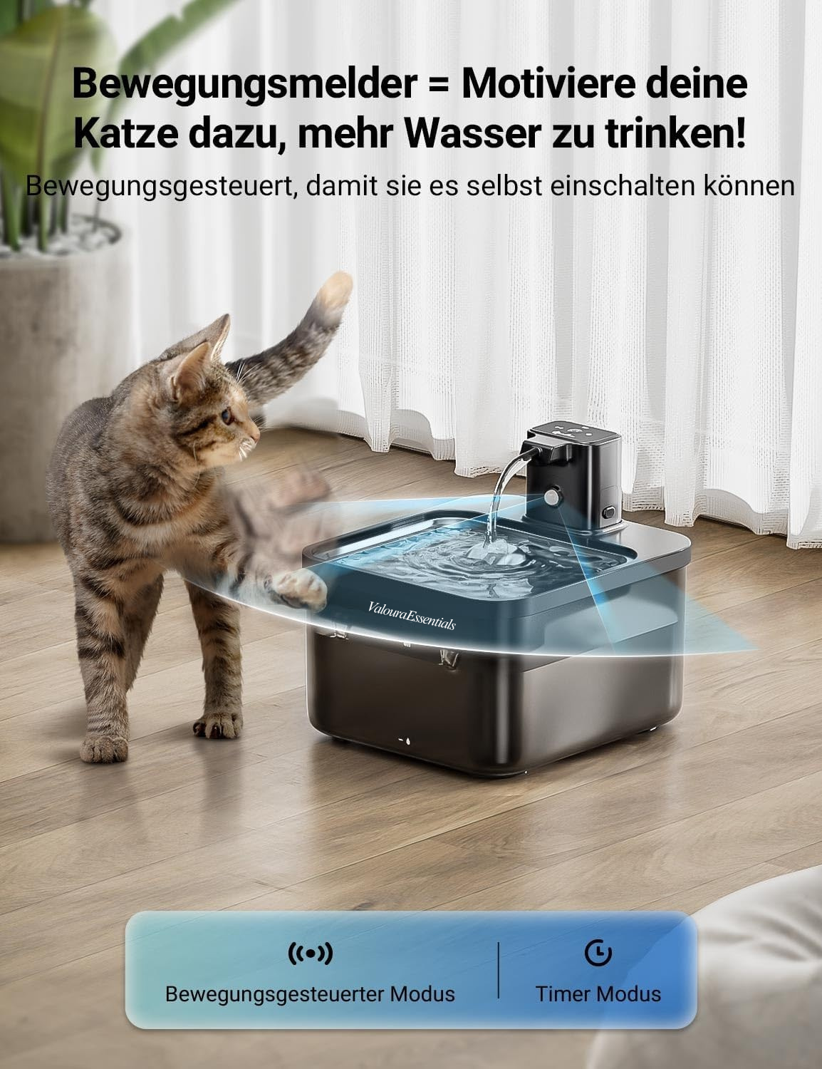 ValouraEssentials™ Cordless 2.5L Smart Fountain Bundle